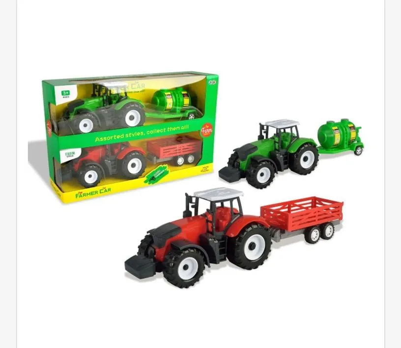 Zabawka Farmer Car - zestaw traktorów z przyczepami