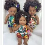 Lalki dla dzieci afro z sukienkami kwiatowymi 3 szt