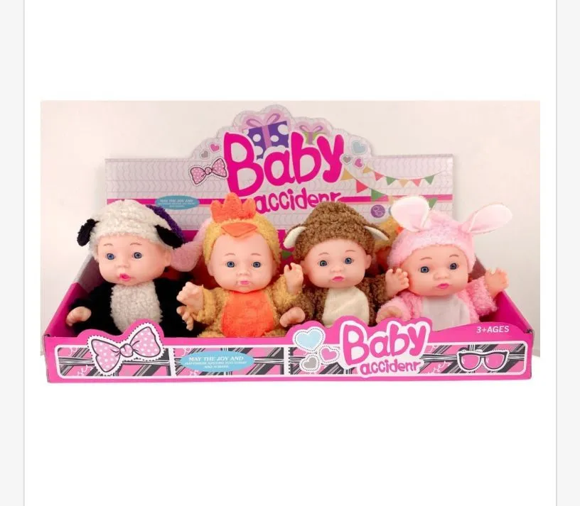 Zabawkima Baby Accident - Zestaw 4 lalek w kostiumach zwierząt