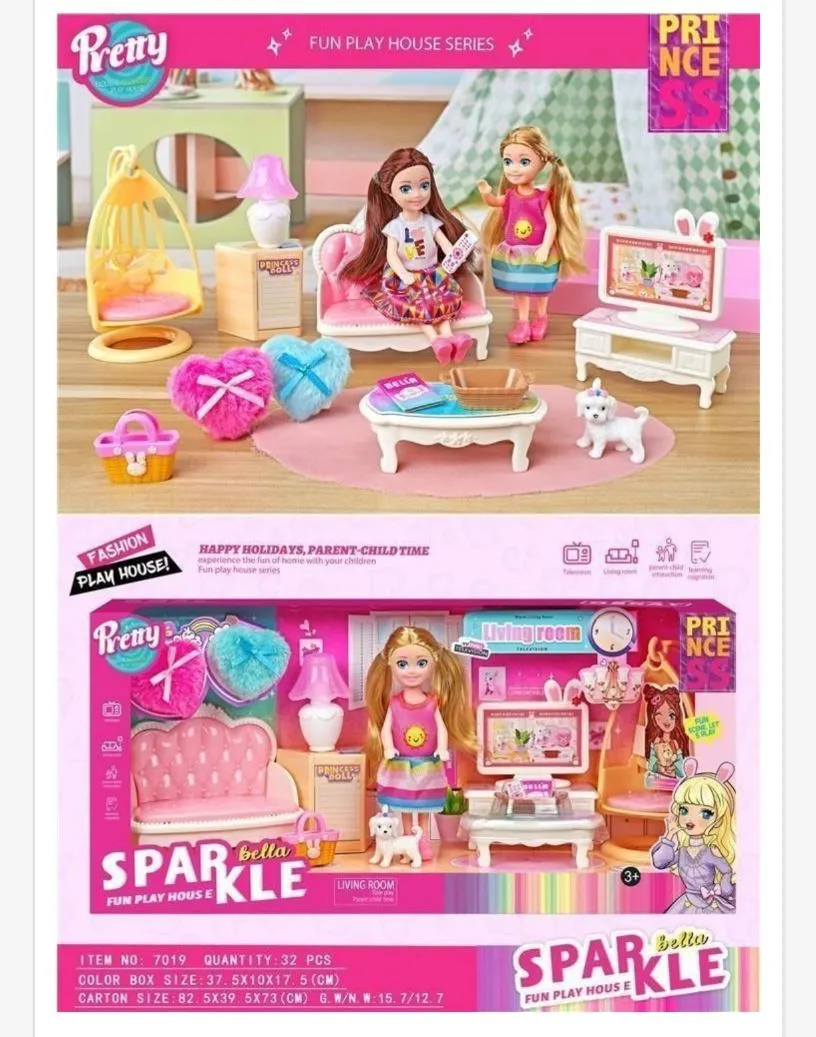 Zabawka lalka Sparkle Bella z meblami Fun Play Series
