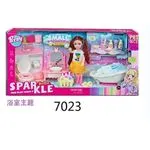 Zabawka Lalka Sparkle Bella z łazienką 7023