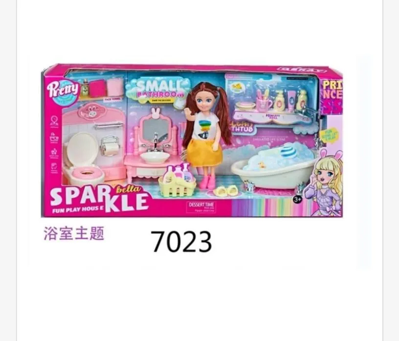 Zabawka Lalka Sparkle Bella z łazienką 7023