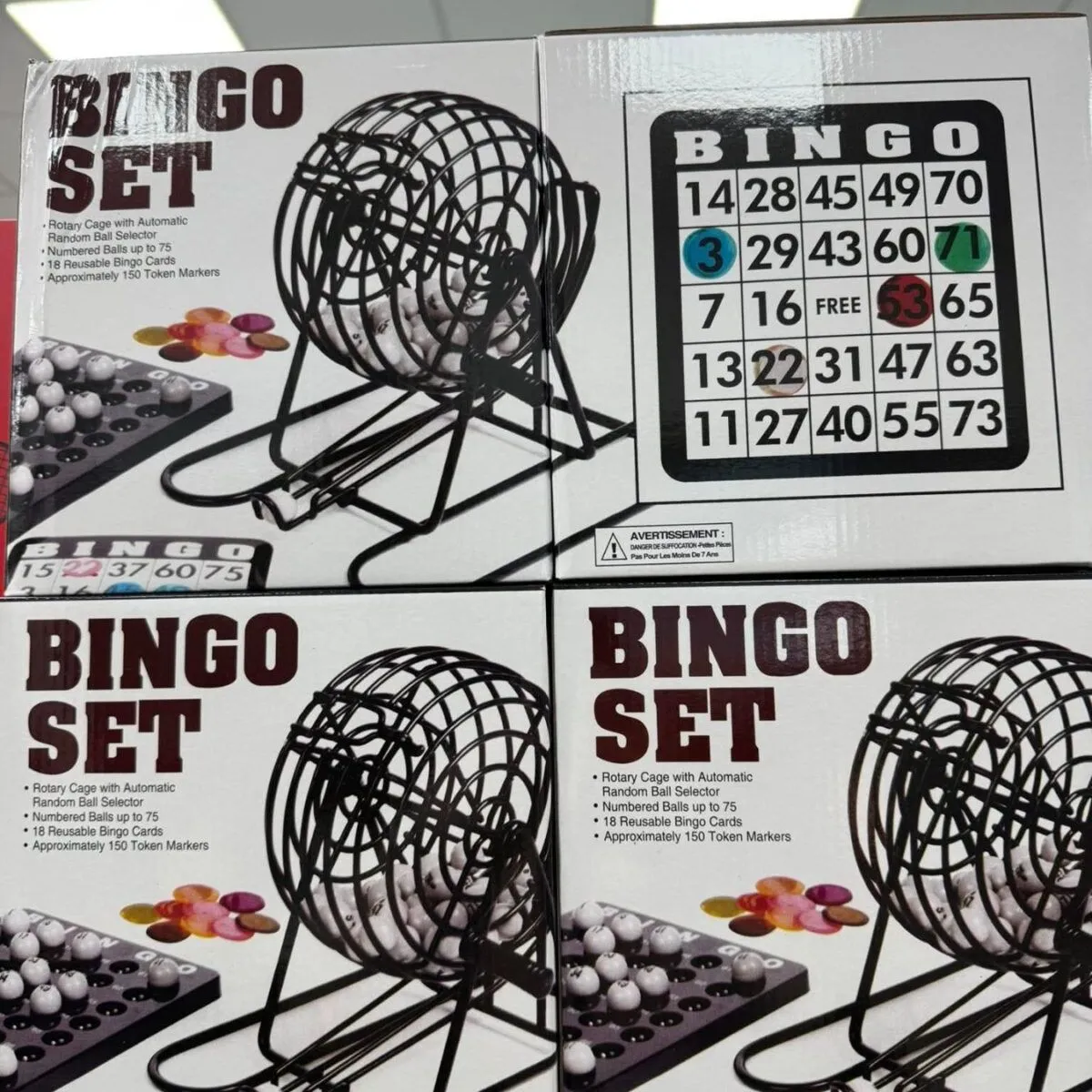 Zabawki Bingo Set - klatka z kulkami i planszami