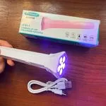 Lampa UV LED do paznokci 2w1 przenośna 18W 250mAh różowa