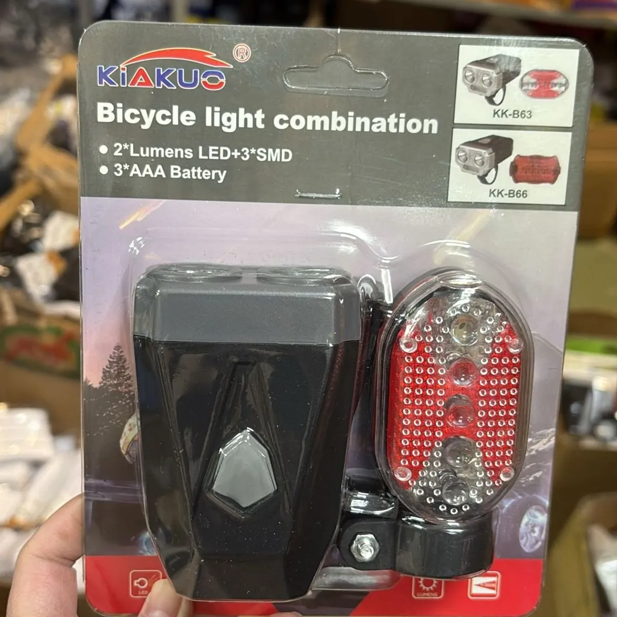 Komplet Lampka Rowerowa KIAKUS LED USB HX-865 HX-863