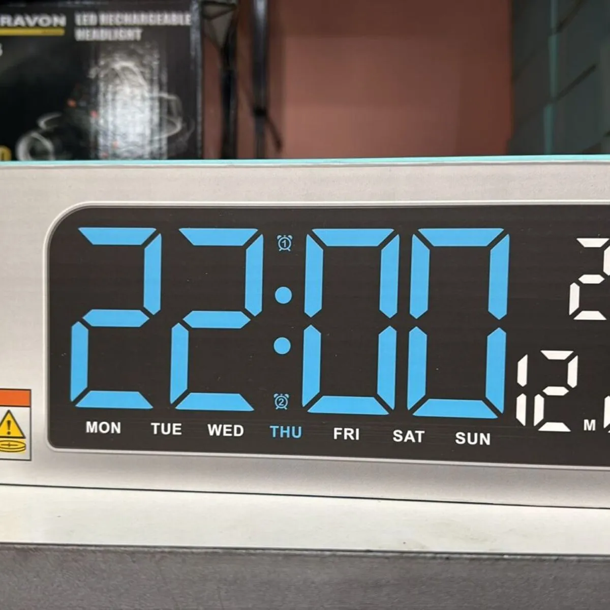 Zegar elektroniczny LED GH0707 niebieski wyświetlacz