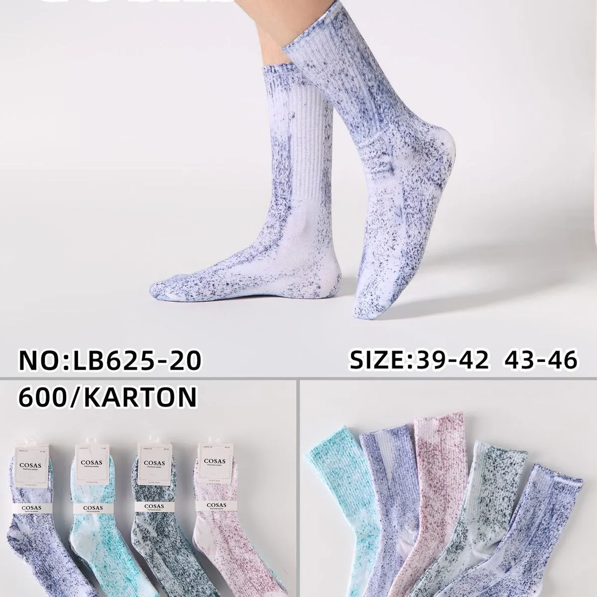 Skarpetki damskie COSASAS tie-dye, roz. 39-42/43-46
