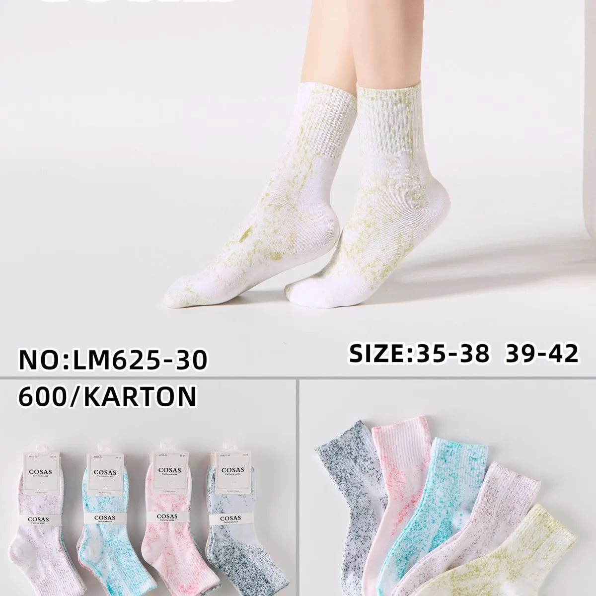 Skarpetki damskie COSASAS tie-dye, rozmiar 35-38/39-42