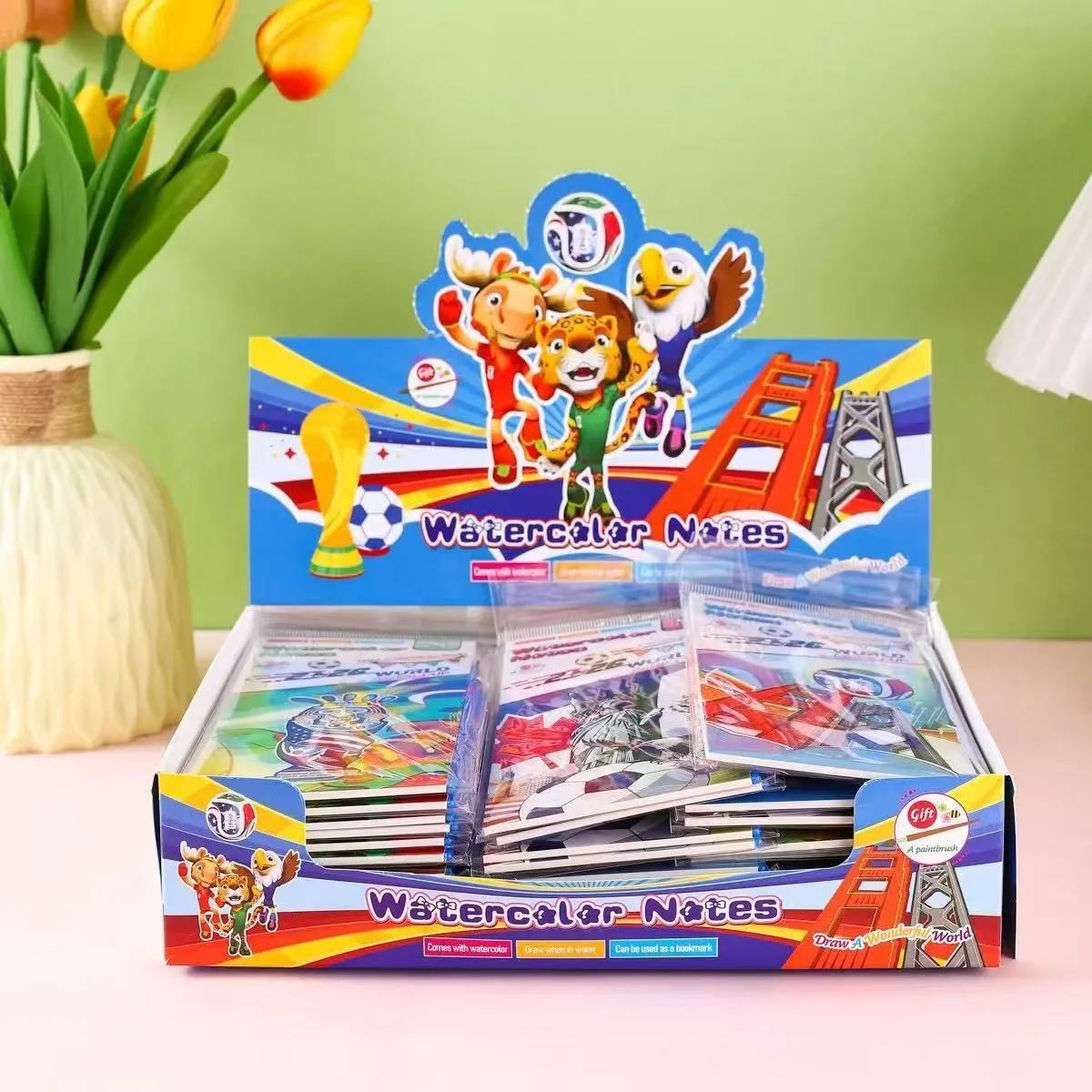 Zabawki Watercolor Notes - notesy malarskie z motywami sportowymi