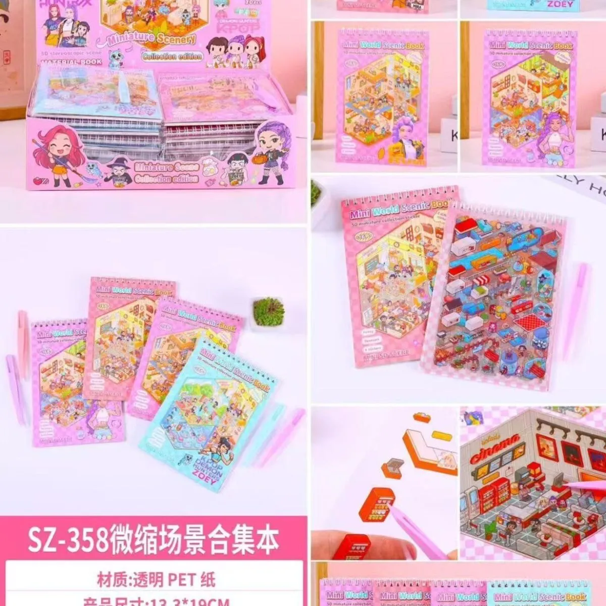 Zestaw naklejek i mini zeszytów 13x9cm SZ/358-06