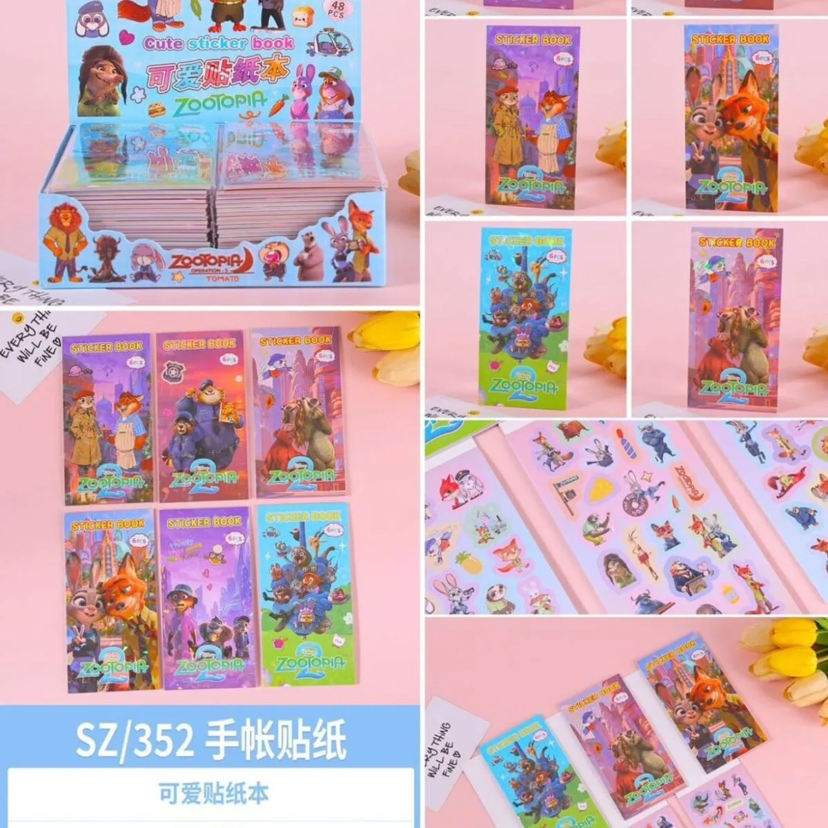 Naklejki Zestaw Zwierzęta Anime SZ/352 20 szt/opak.