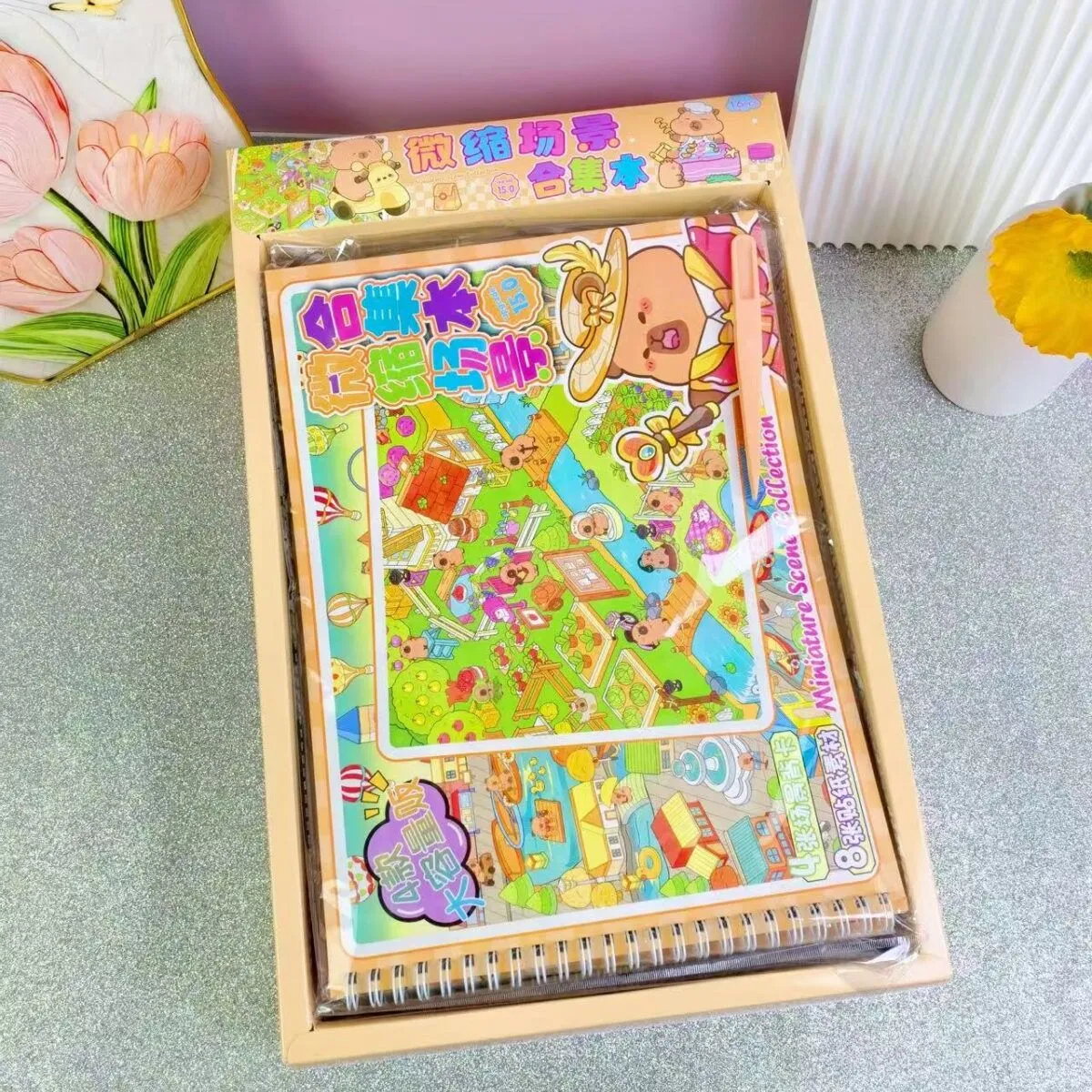 Zestaw mini zabawek naklejki z bloku rysunkowym