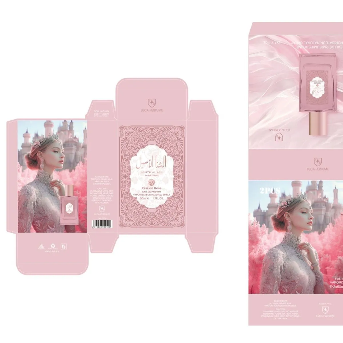 Zestaw Perfum 2x50ml różowe flakony w pudełku