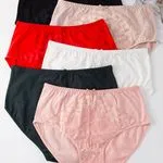 Majtki damskie Finella 2XL-4XL, zestaw czarny różowy czerwony biały
