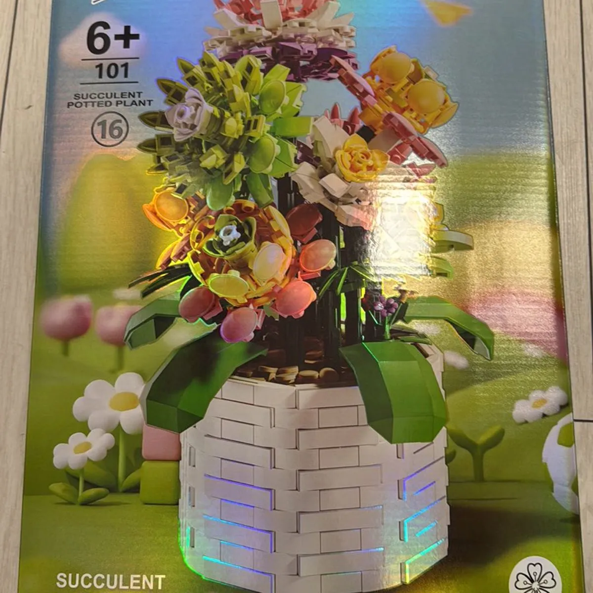 Zestaw klocków Flowers Succulent Potted Plant 6+ 16 elementów
