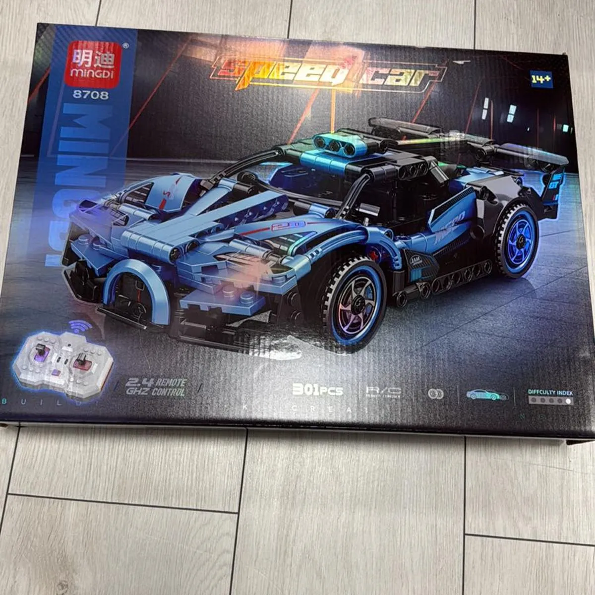 Zestaw klocków Speedy Car niebieski model samochodu