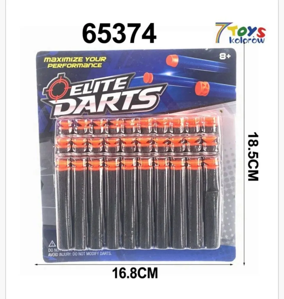 Piankowe Strzałki Elite Darts Czarne do Wyrzutni, 12 szt. 16.8cm
