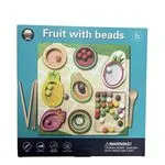 Drewniana układanka Fruit With Beads - owoce z koralikami 3+