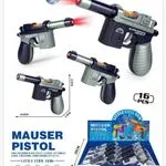 Pistolet Zabawkowy Mauser Pistol 14.8cm, Światło i Dźwięk, 16 szt.