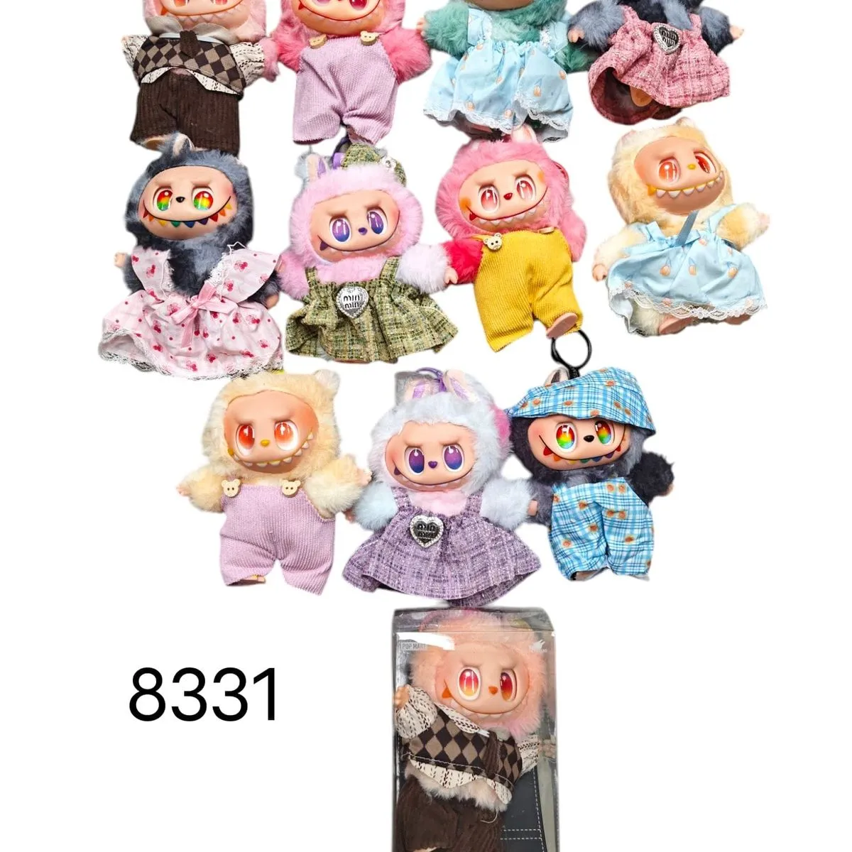 Labubu Pluszowe Zawieszki Figurki Mix Wzorów 12szt