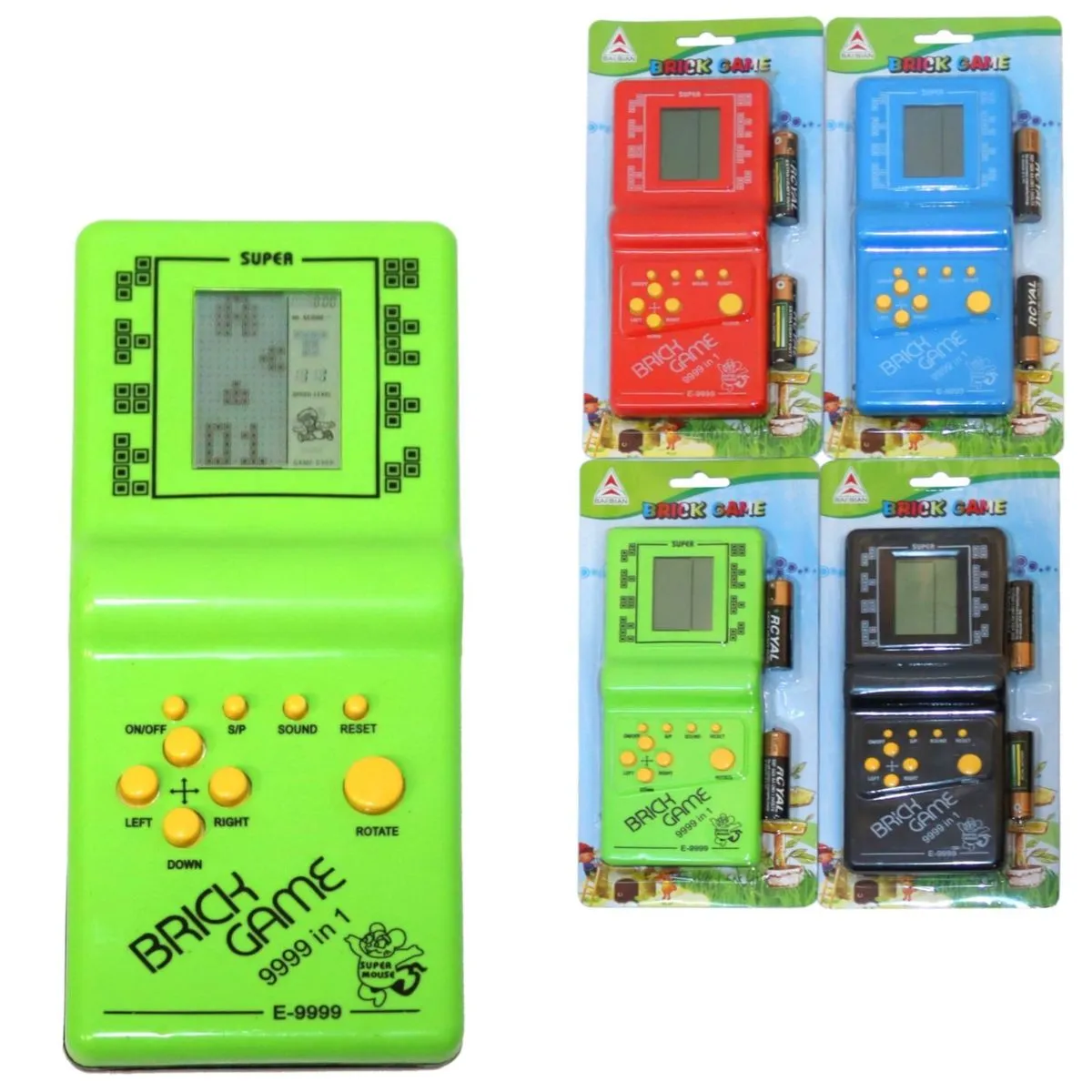 Zabawki Brick Game 9999 in 1 Retro Konsola Mix Kolorów 12szt