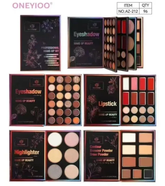 Zestaw do Makijażu 96 Komórek Oneyioo Paleta Cieni i Pomadek