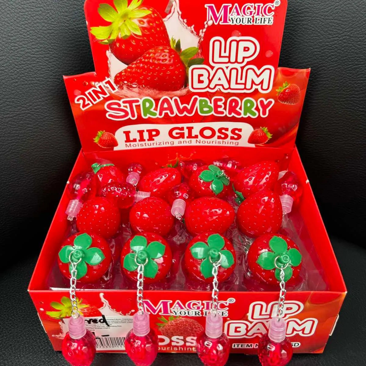 Balsam do ust i błyszczyk 2w1 Lip Balm Strawberry Magic 24szt