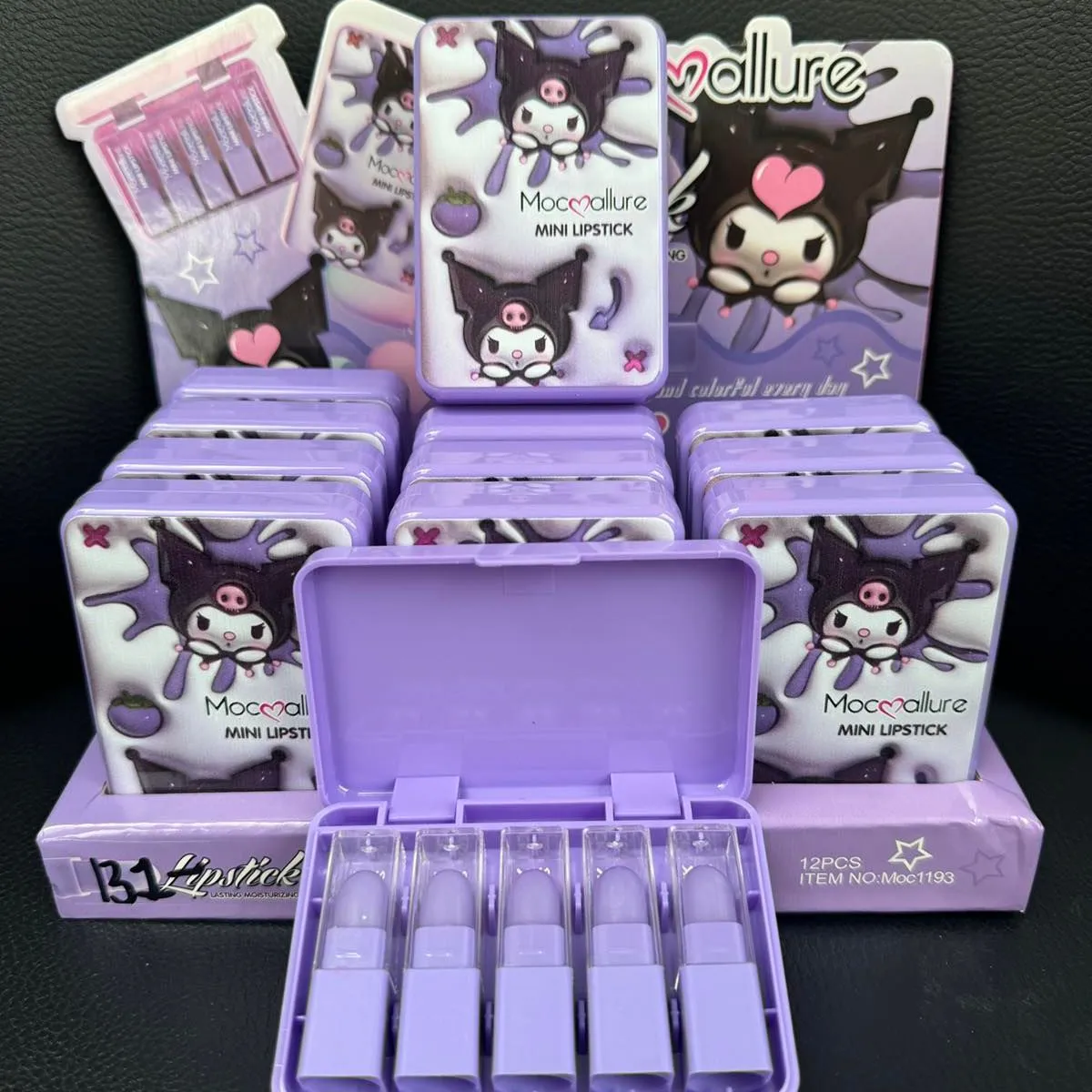 Zestaw Mini Lipstick Kuromi Mocallure 5 szt. Fioletowy