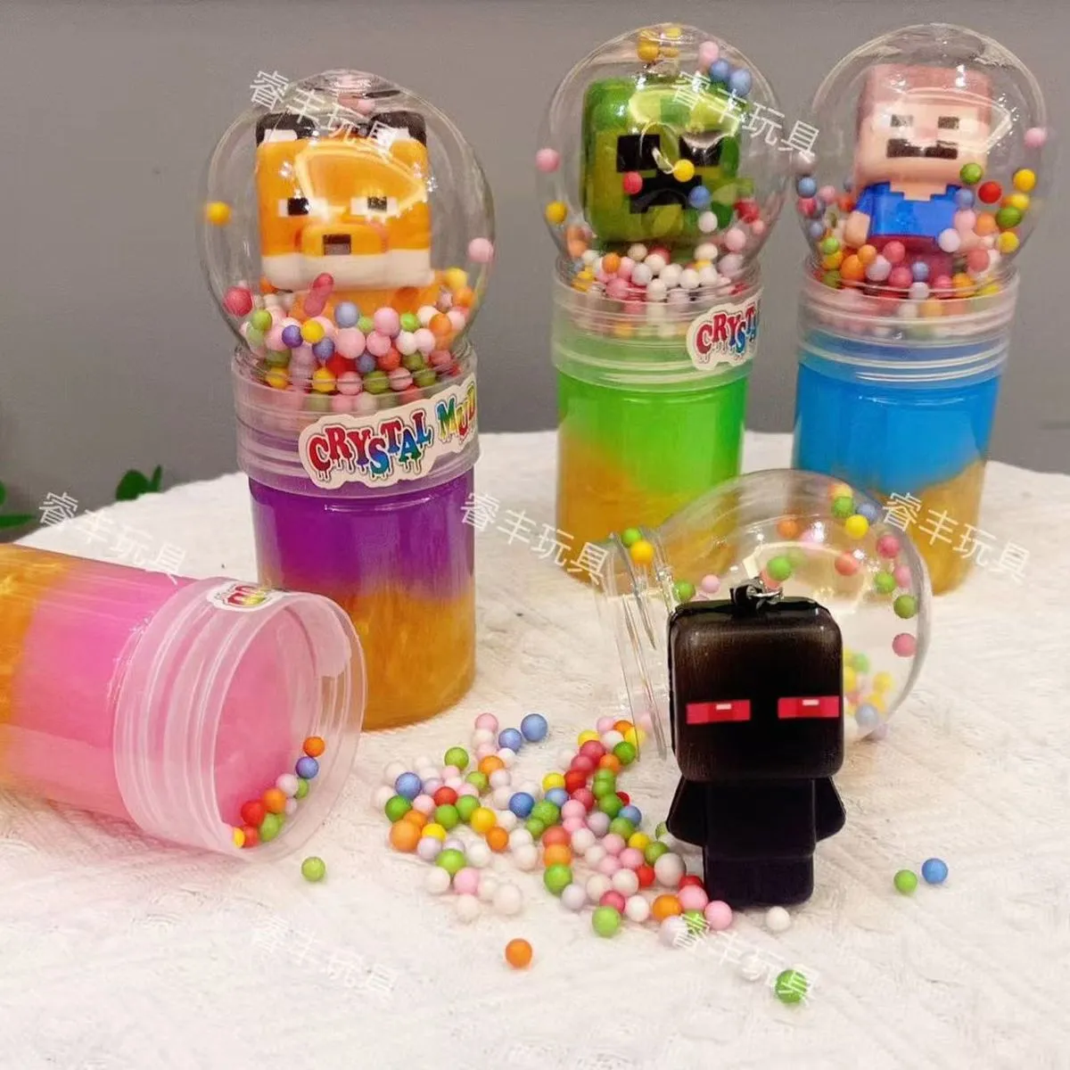 Zabawki Slime Minecraft Crystal Mud z figurką, 12 szt.