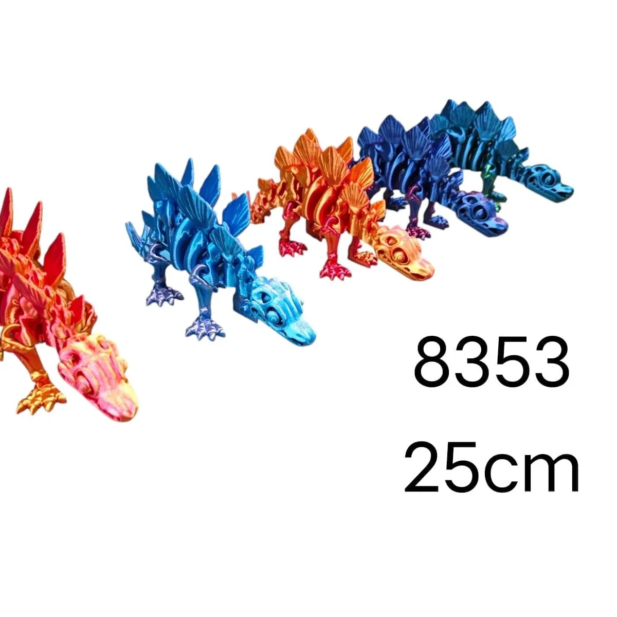 Dinozaur Stegozaur 3D ruchomy 25cm - mix kolorów
