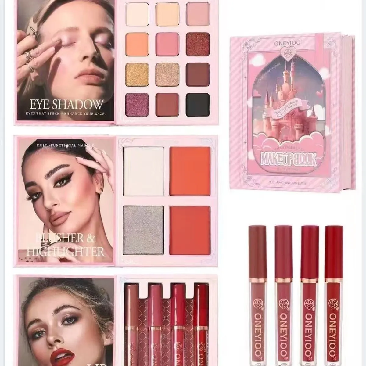 Zestaw do Makiażu Oneyioo Eye Shadow Blush Lip Gloss