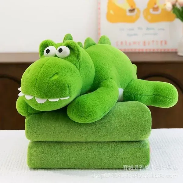 Maskotka krokodyl z kocykiem zielony