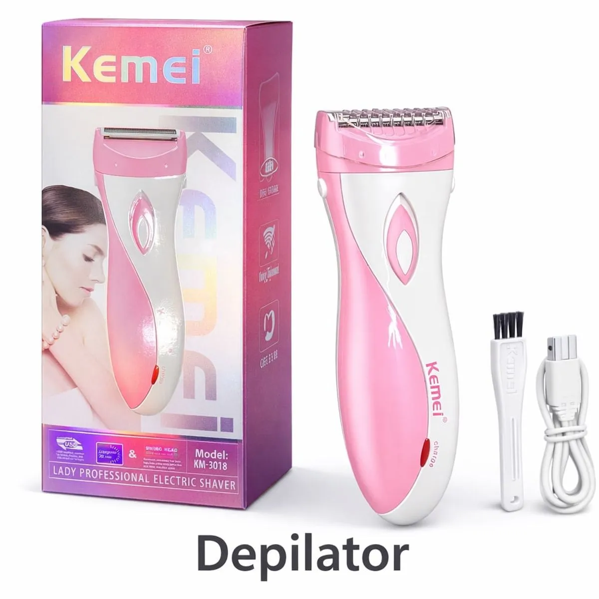 Depilator elektryczny Kemei ładowany USB KM-1901