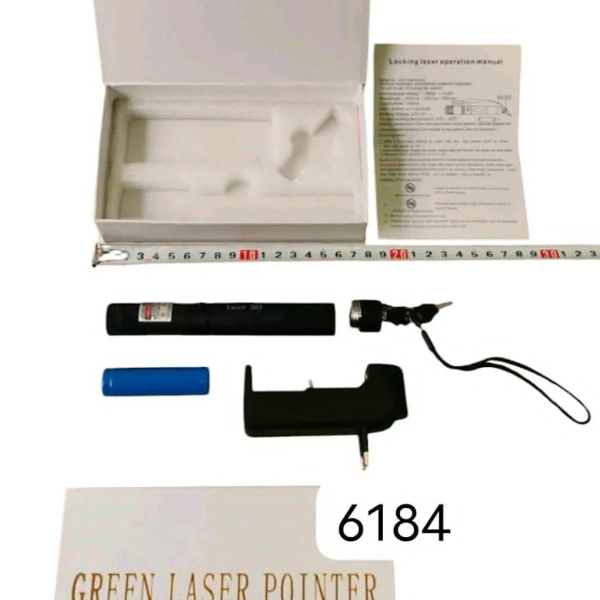 Laser Pointer Zielony na Baterie do Ładowania 6184