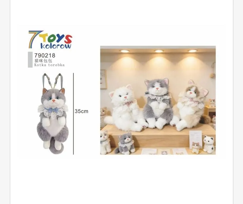 Plecak Maskotka Kotek 35cm 7TOYS 790218