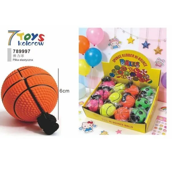 Piłka kauczukowa do bounce 6cm pomarańczowa koszykowa