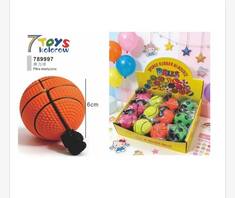 Piłka kauczukowa do bounce 6cm pomarańczowa koszykowa