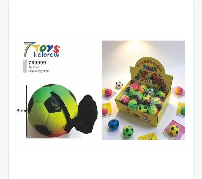 Piłka Kauczukowa 7Toys Średnica 6cm Zielono-Czarna