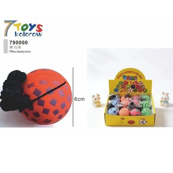 Piłka kauczukowa 6cm pomarańczowa z ogonem 790000 kolorów