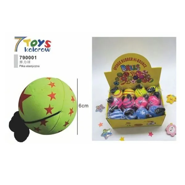 Piłka kauczukowa 6cm zielona z gwiazdą