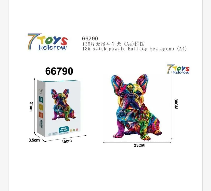Puzzle 135 elementów Bulldog bezogonia 7Toys Kolorow