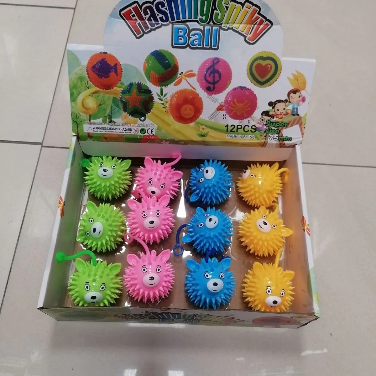 Gniotki Squeeze Toys LED Flashing Smiley 12 szt
