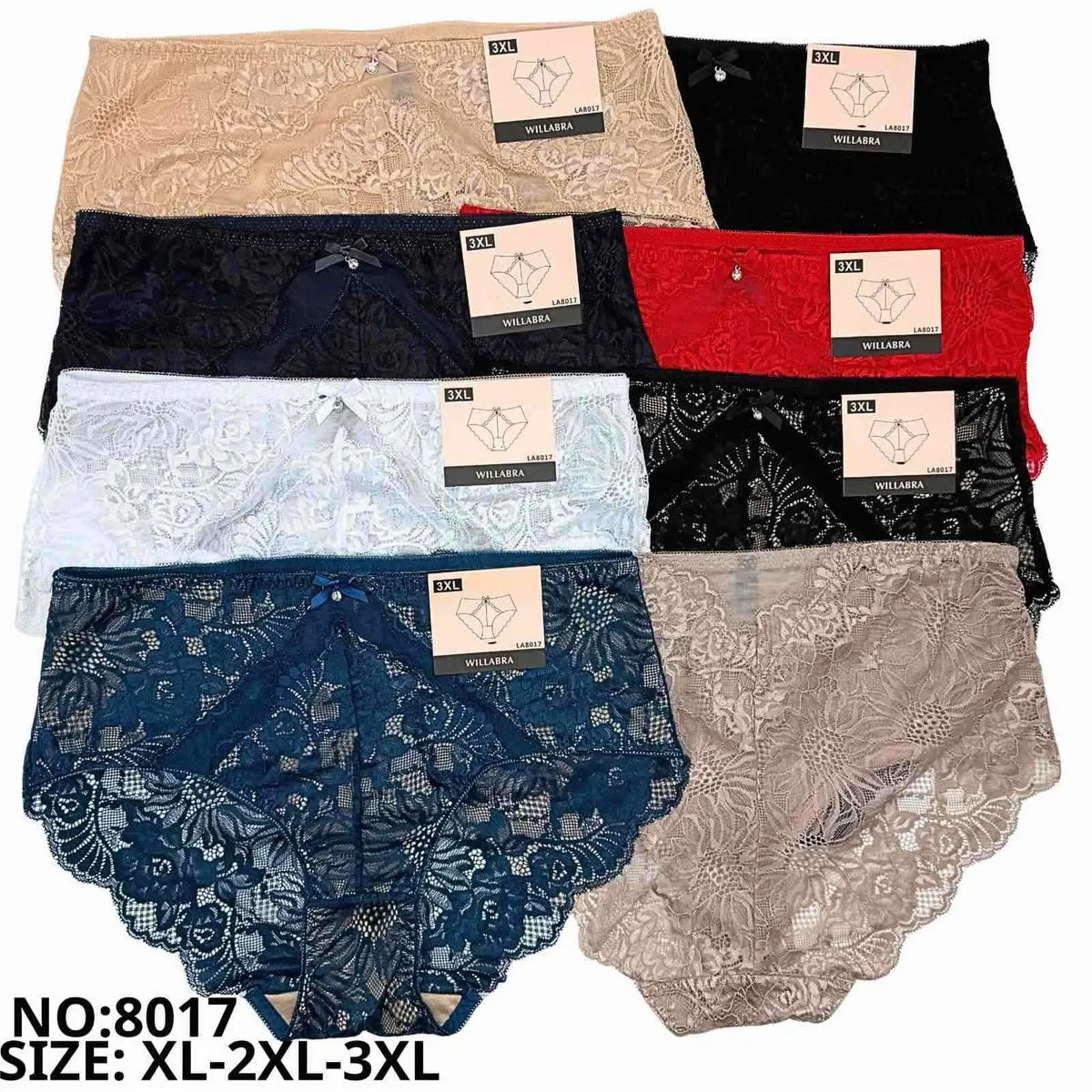 Majtki damskie koronkowe XL-3XL NO-8017 Wulla