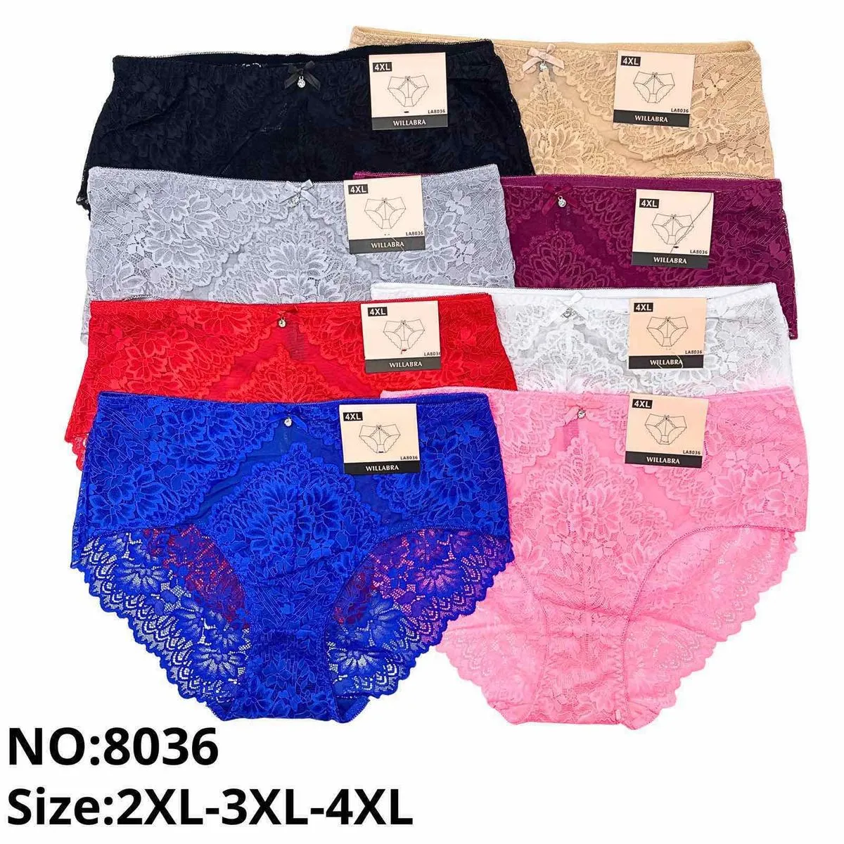 Majtki damskie koronkowe XL-4XL NO:8036