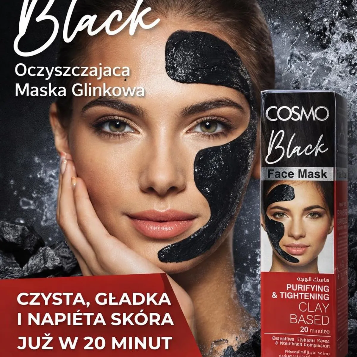 Maska do twarzy Cosmo Black Purifying Clay 25g