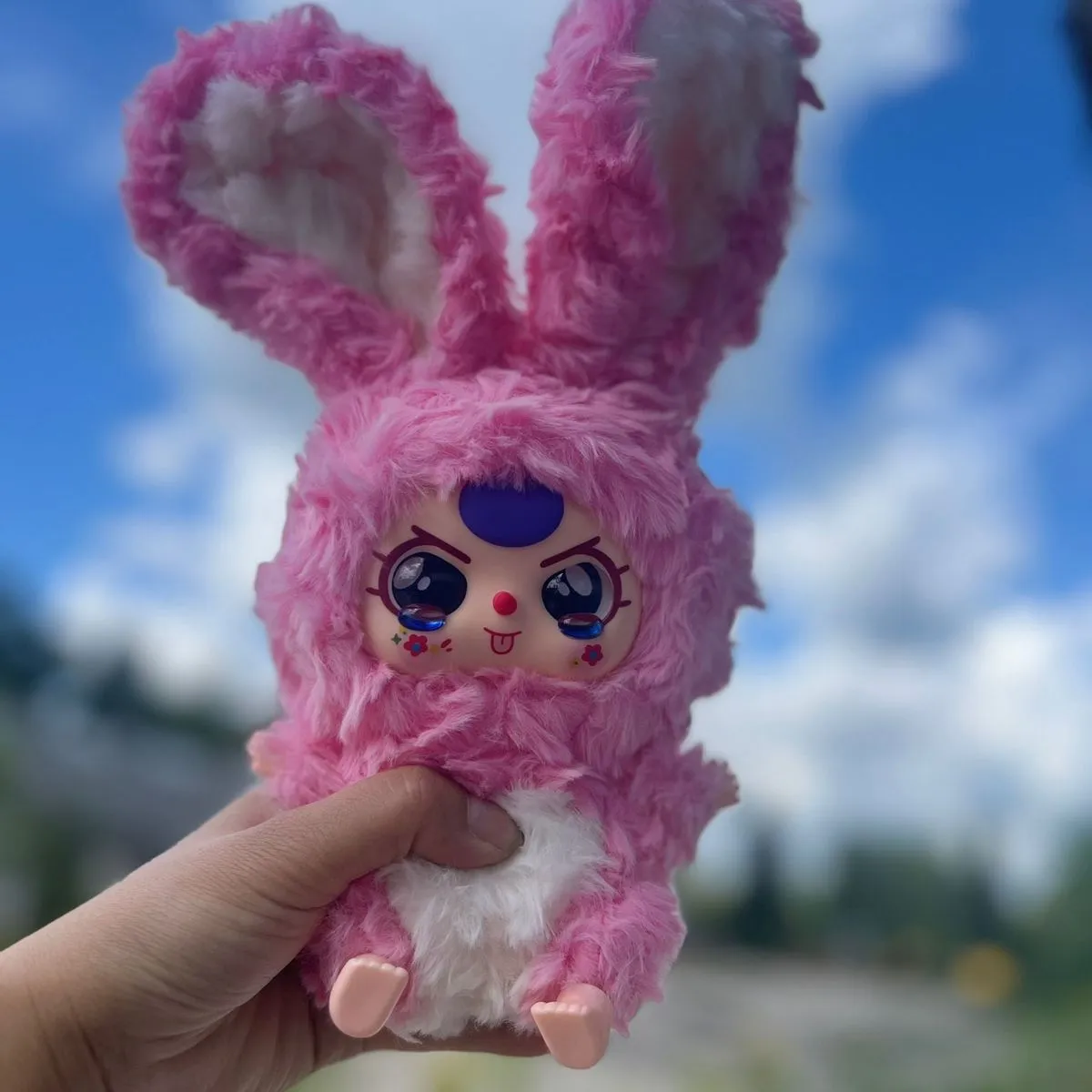 Maskotka Baby Three Różowy Królik Pluszowy z Paskiem