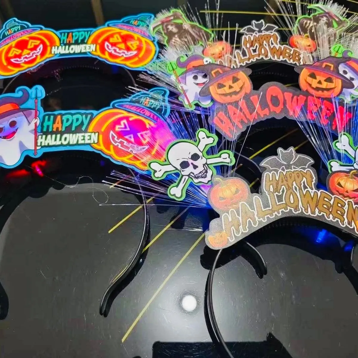 Zoestar Opaski LED Halloween z motywami dyni i ducha