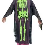 Strój Halloween szkielet zielony na fioletowym, dziecięcy