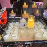 Świeca LED migocząca na baterie, przezroczysta