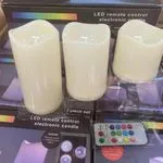 Zestaw 3 świec LED z pilotem 3PCS